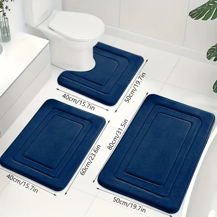 Luksuriøst 3-delt Baderomsmatte Sett i Memory Foam