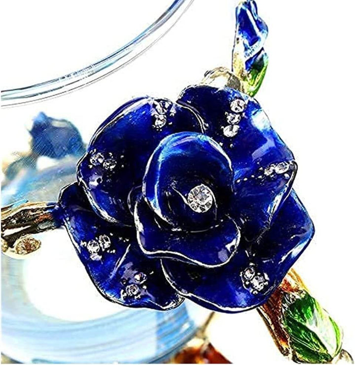 Luksuriøst Krystallkrus med Blå Rose for Hjemmet