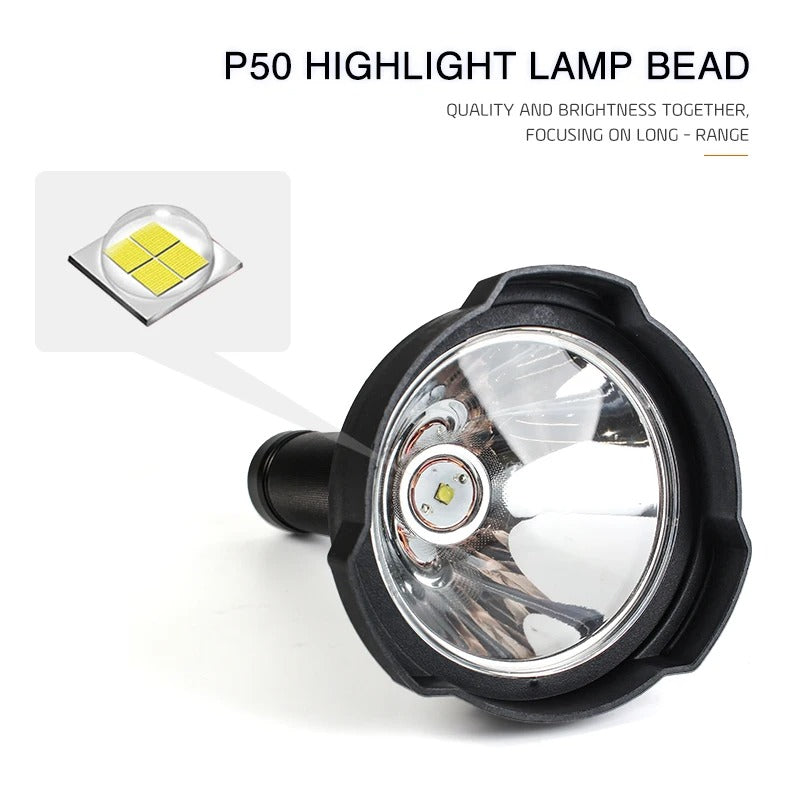 Oppladbar Super Lommelykt - 100000 Lumen – MS18 LED