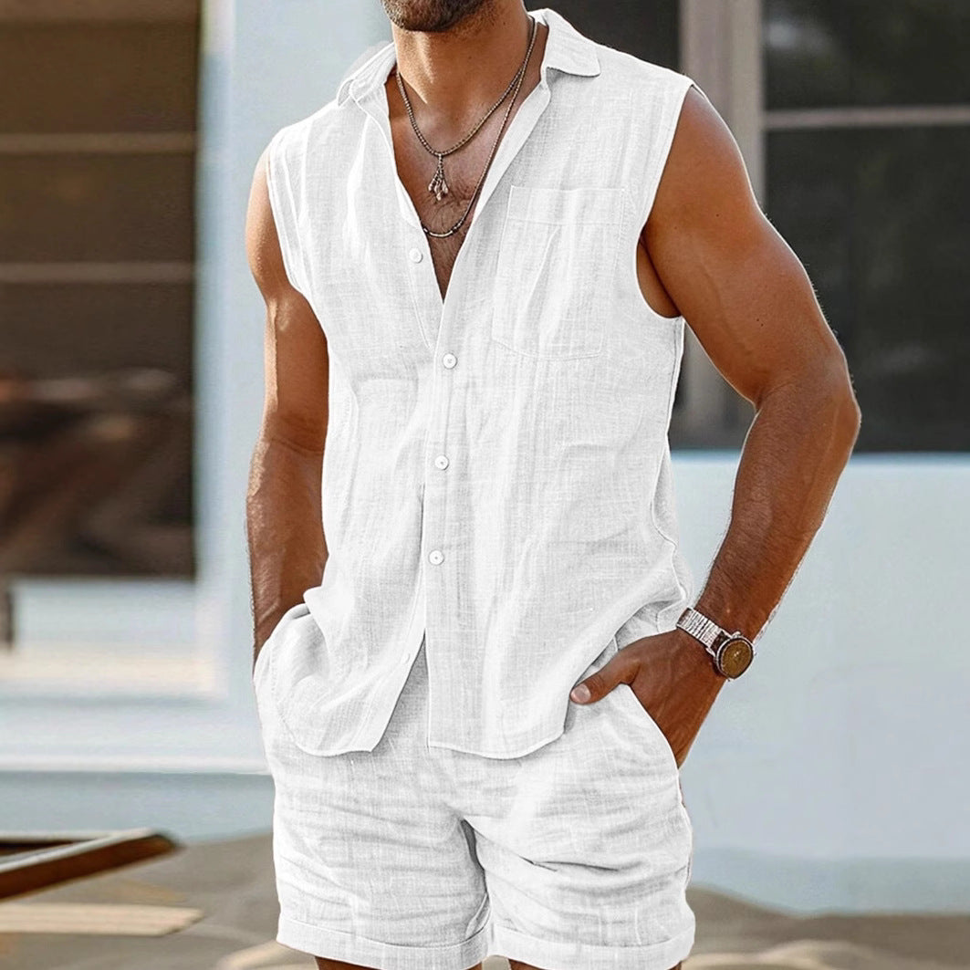 Herreskjorte og Shortssett for Menn – Perfekt for Sommerdager