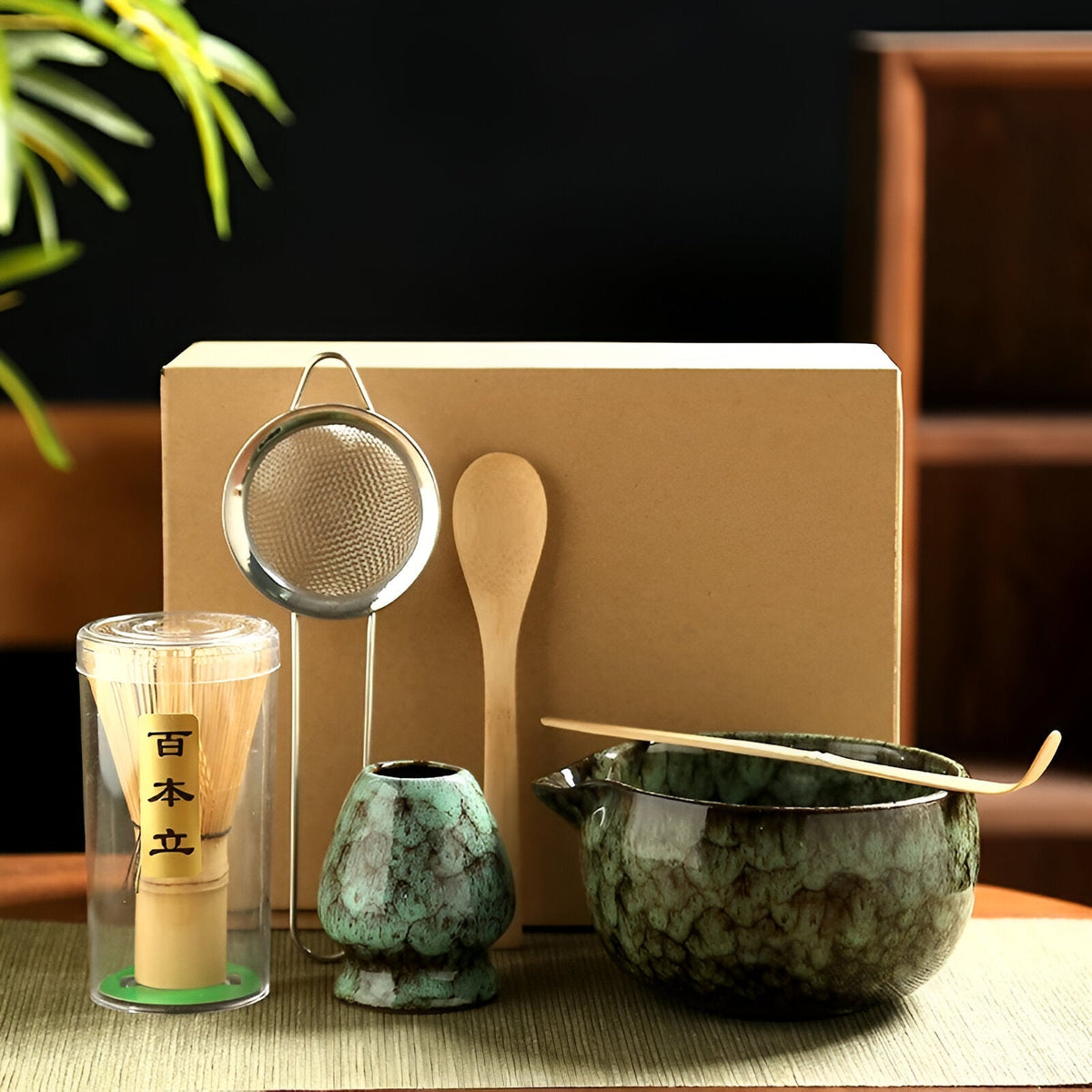 Matcha Tesæt i 6 Dele med Bambuspisker til Teceremoni