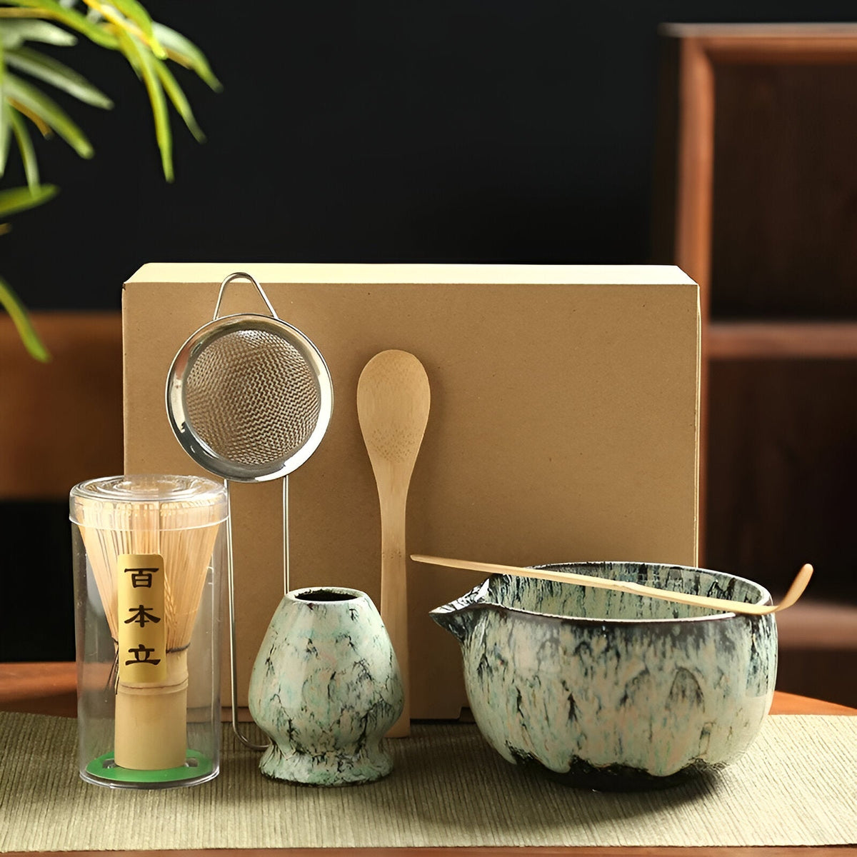 Matcha Tesæt i 6 Dele med Bambuspisker til Teceremoni