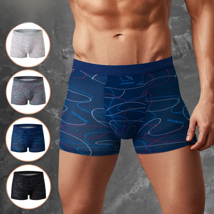Menns 4-Pakning Trykte Boksershorts for Optimal HverdagsKomfort