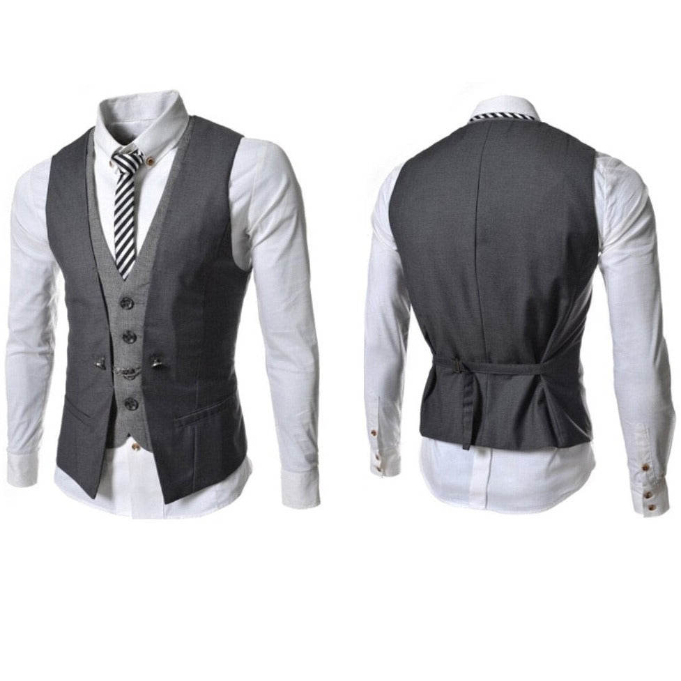 Menn Business Vest Dress - Stilfull V-hals Slim Fit