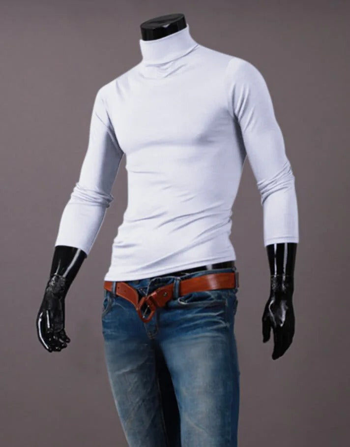 Menns Vintertopp Høyhalset Slim Fit – Varm &amp; Stilfull