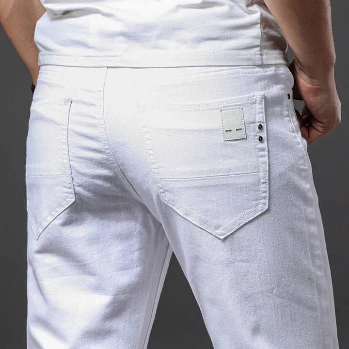 Menns Hvite Slim Fit-Jeans: Stilren Komfort for Enhver Anledning