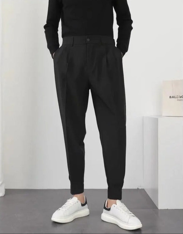 Menns Plisserte Tapered Blazerbukse – Komfort &amp; Stil