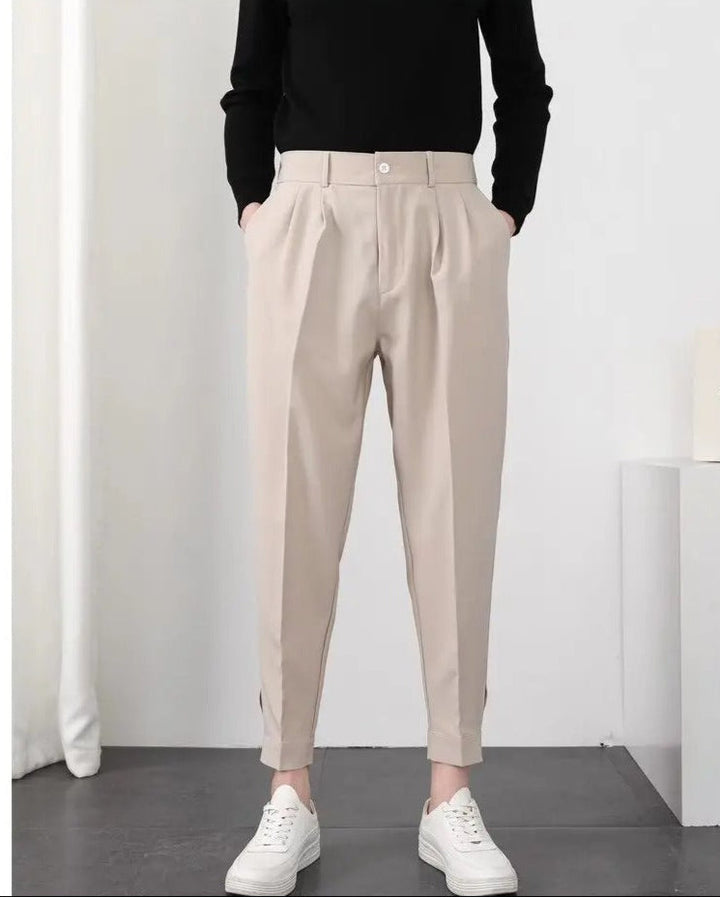 Menns Plisserte Tapered Blazerbukse – Komfort &amp; Stil