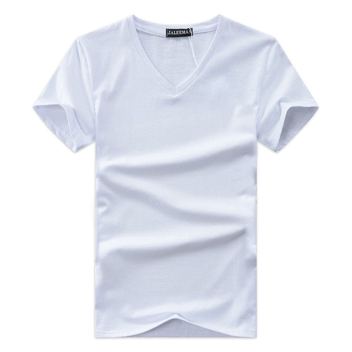 Menns Slim Fit V-hals T-skjorte for Hverdag