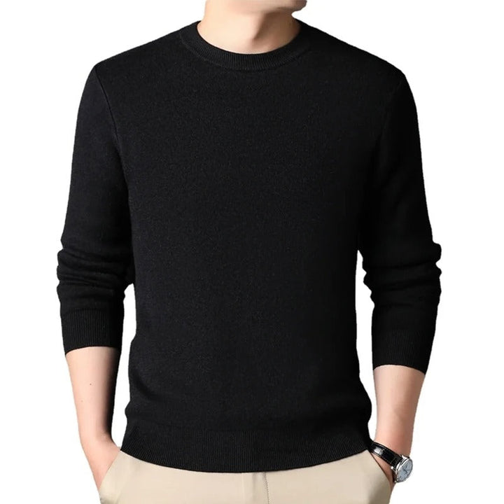 Menns Slim Pullover - Varm O-hals Genser