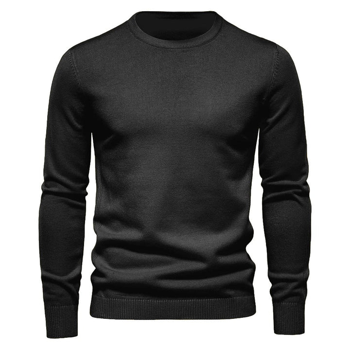 Menns Slim Pullover - Varm O-hals Genser