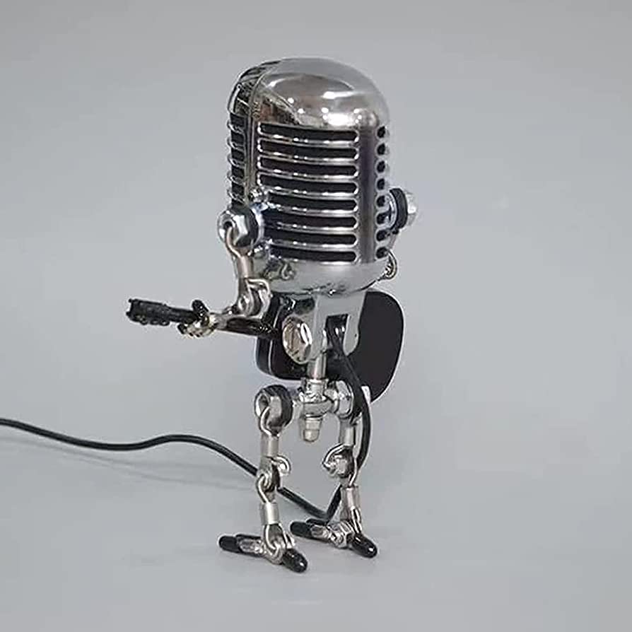 Unik Mikrofonrobot Skrivebordslampe med Justerbar LED