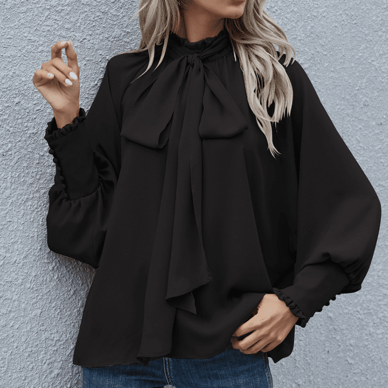 Kvinner Langermet Bluse – Minimalistisk Eleganse for Enhver Anledning