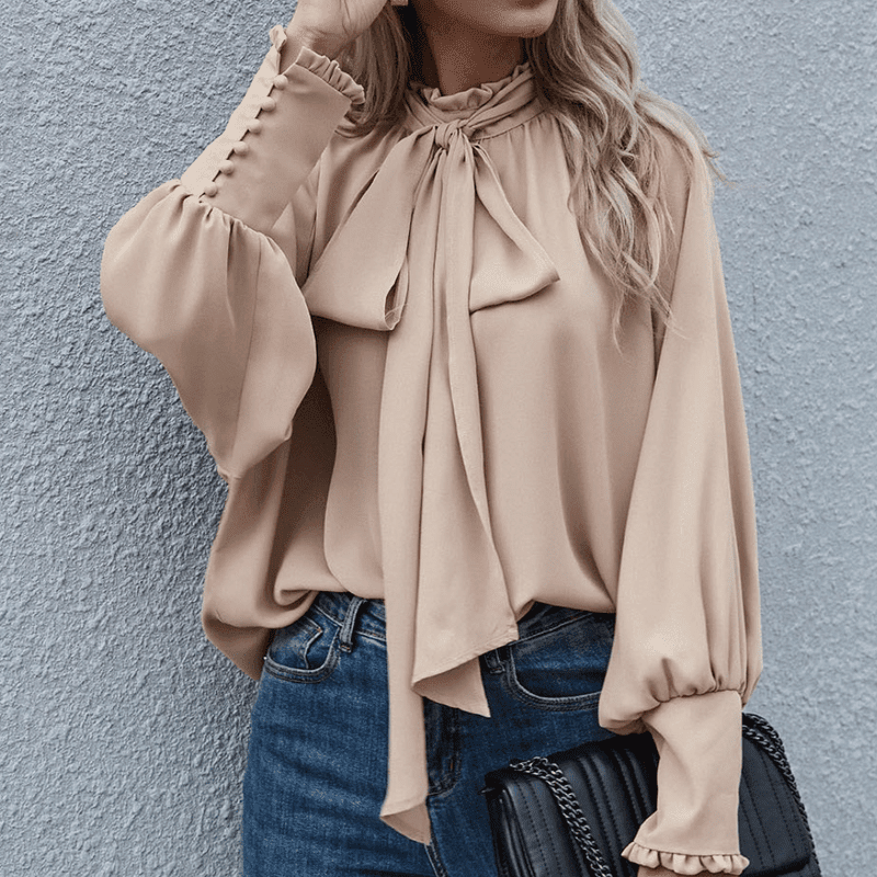 Kvinner Langermet Bluse – Minimalistisk Eleganse for Enhver Anledning