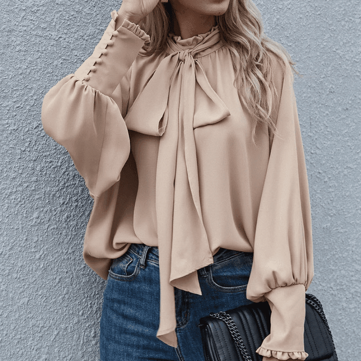 Kvinner Langermet Bluse – Minimalistisk Eleganse for Enhver Anledning