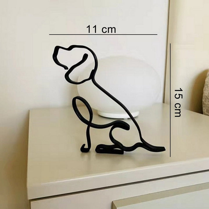Minimalistisk Metall Hundeskulptur for Hjem og Kontor