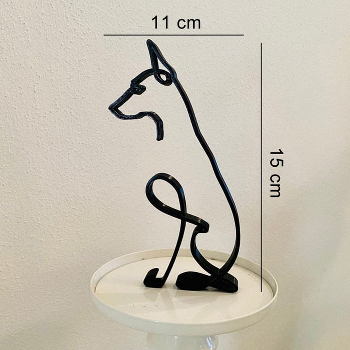 Minimalistisk Metall Hundeskulptur for Hjem og Kontor