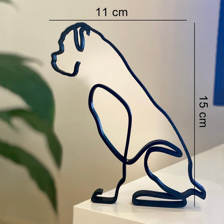 Minimalistisk Metall Hundeskulptur for Hjem og Kontor