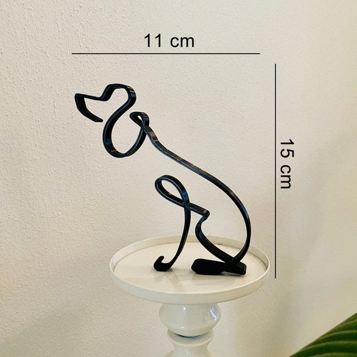 Minimalistisk Metall Hundeskulptur for Hjem og Kontor