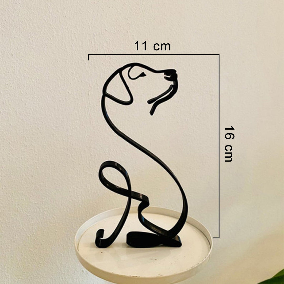 Minimalistisk Metall Hundeskulptur for Hjem og Kontor