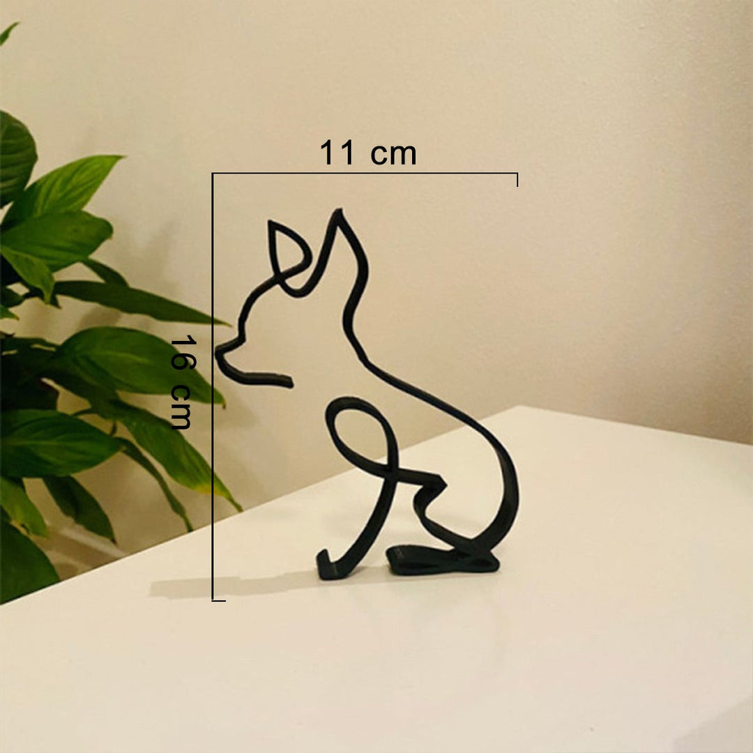 Minimalistisk Metall Hundeskulptur for Hjem og Kontor