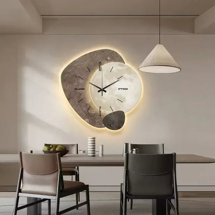 Minimalistisk Veggklokke i Tre med Stille Mekanisme