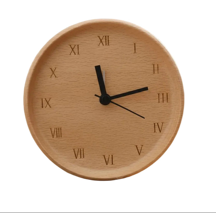 Minimalistisk Vekkerklokke i Bøketre