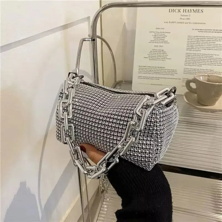 Miniveske for Kvinner med Rhinsteiner og Kjede