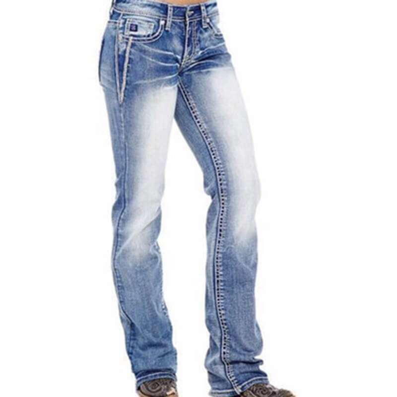 Dame Bootcut Denimjeans med Komfortabel Passform