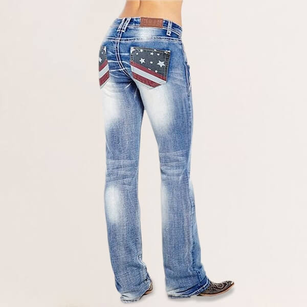 Dame Bootcut Denimjeans med Komfortabel Passform