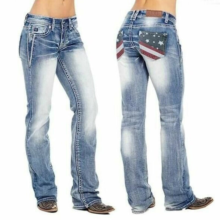 Dame Bootcut Denimjeans med Komfortabel Passform