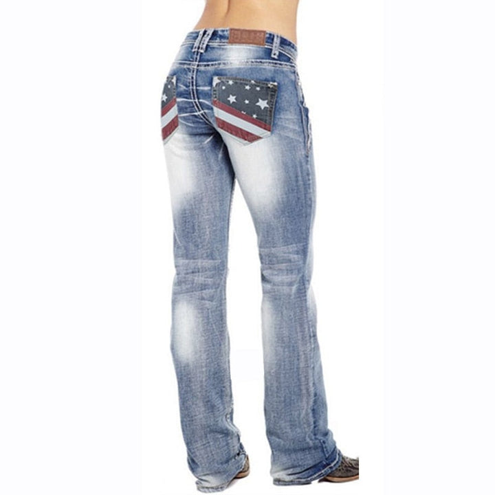 Dame Bootcut Denimjeans med Komfortabel Passform
