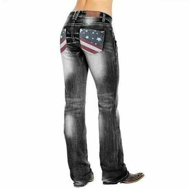 Dame Bootcut Denimjeans med Komfortabel Passform
