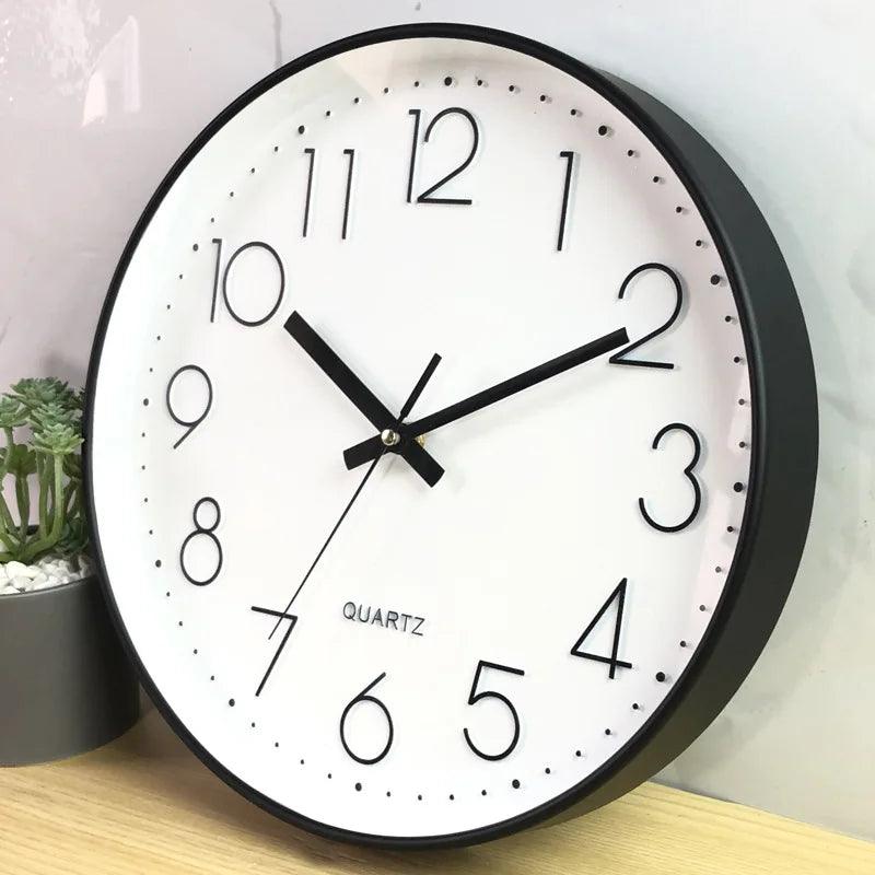 Unisex 30cm Lydløs Veggklokke – Moderne Minimalistisk Design
