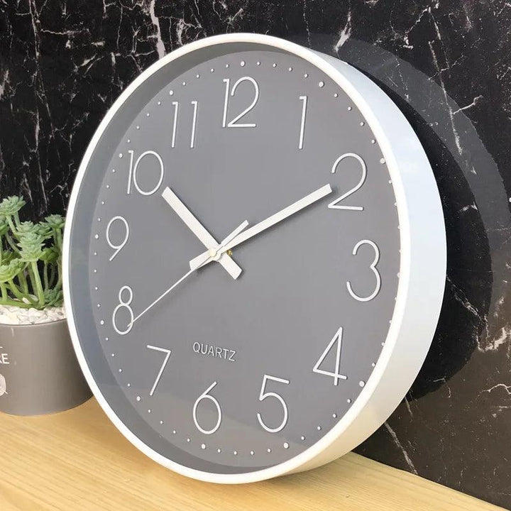 Unisex 30cm Lydløs Veggklokke – Moderne Minimalistisk Design