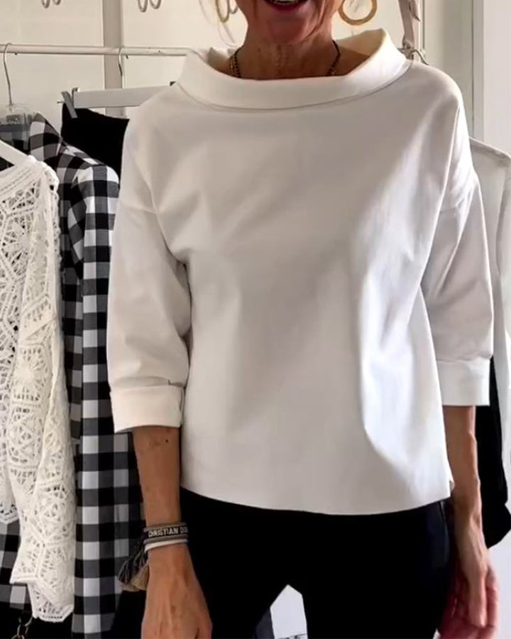 Dame Topp Moderne Høy Krage - Elegant &amp; Pustende
