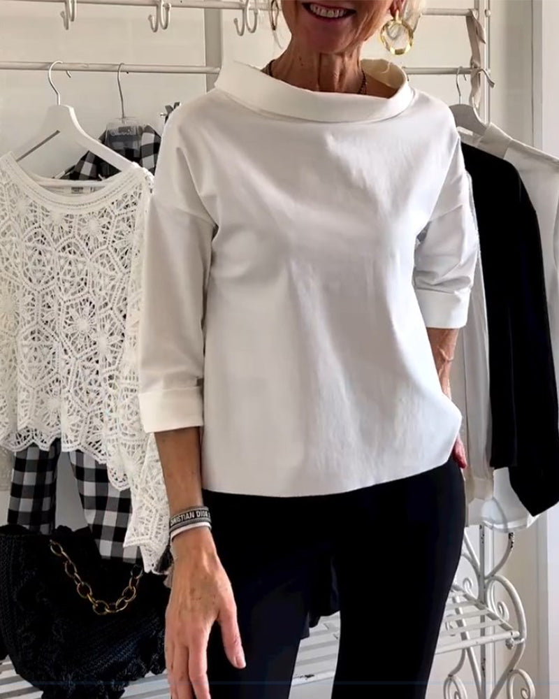Dame Topp Moderne Høy Krage - Elegant &amp; Pustende