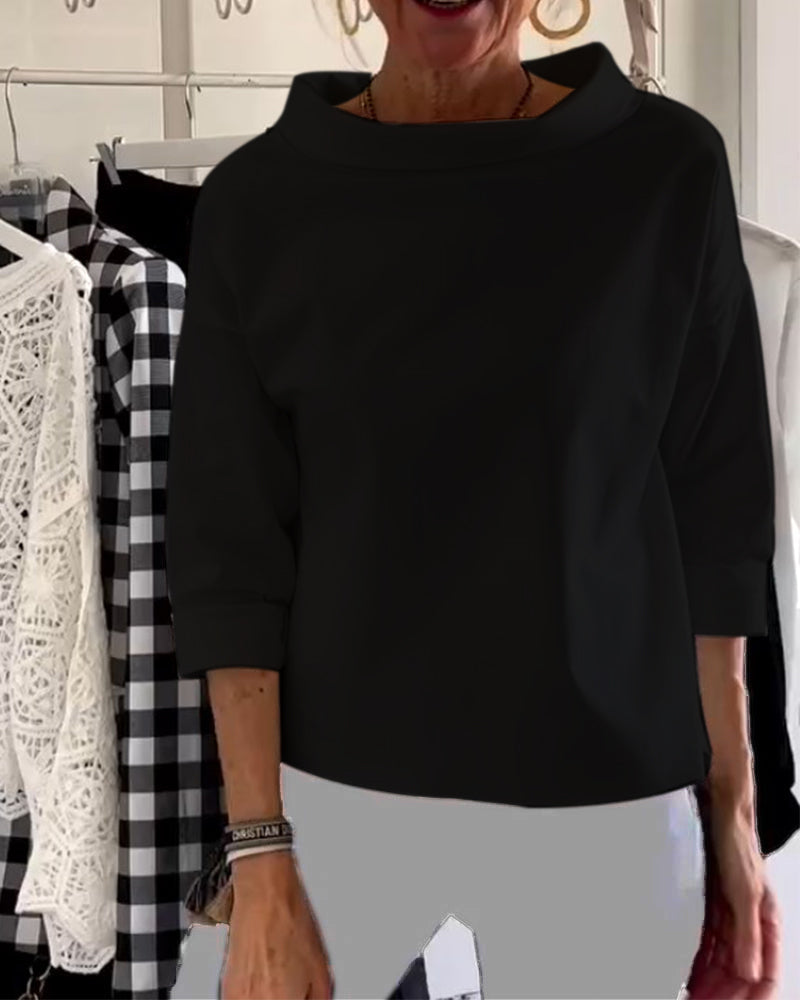 Dame Topp Moderne Høy Krage - Elegant &amp; Pustende