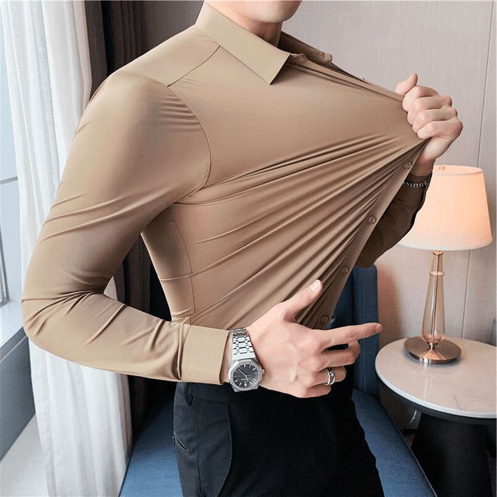 Herre Moderne Stretchskjorte for Elegant Komfort