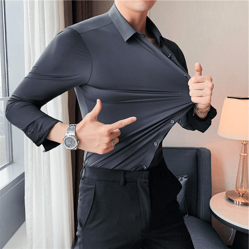 Herre Moderne Stretchskjorte for Elegant Komfort