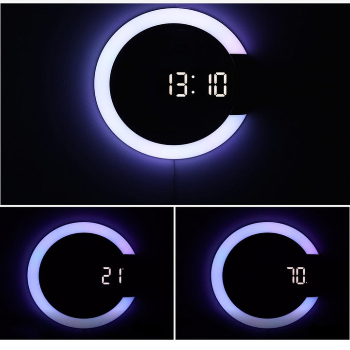 Moderne LED Veggklokke for Tidløs Stil og Funksjonalitet