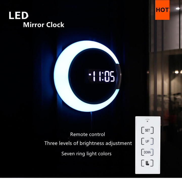 Moderne LED Veggklokke for Tidløs Stil og Funksjonalitet