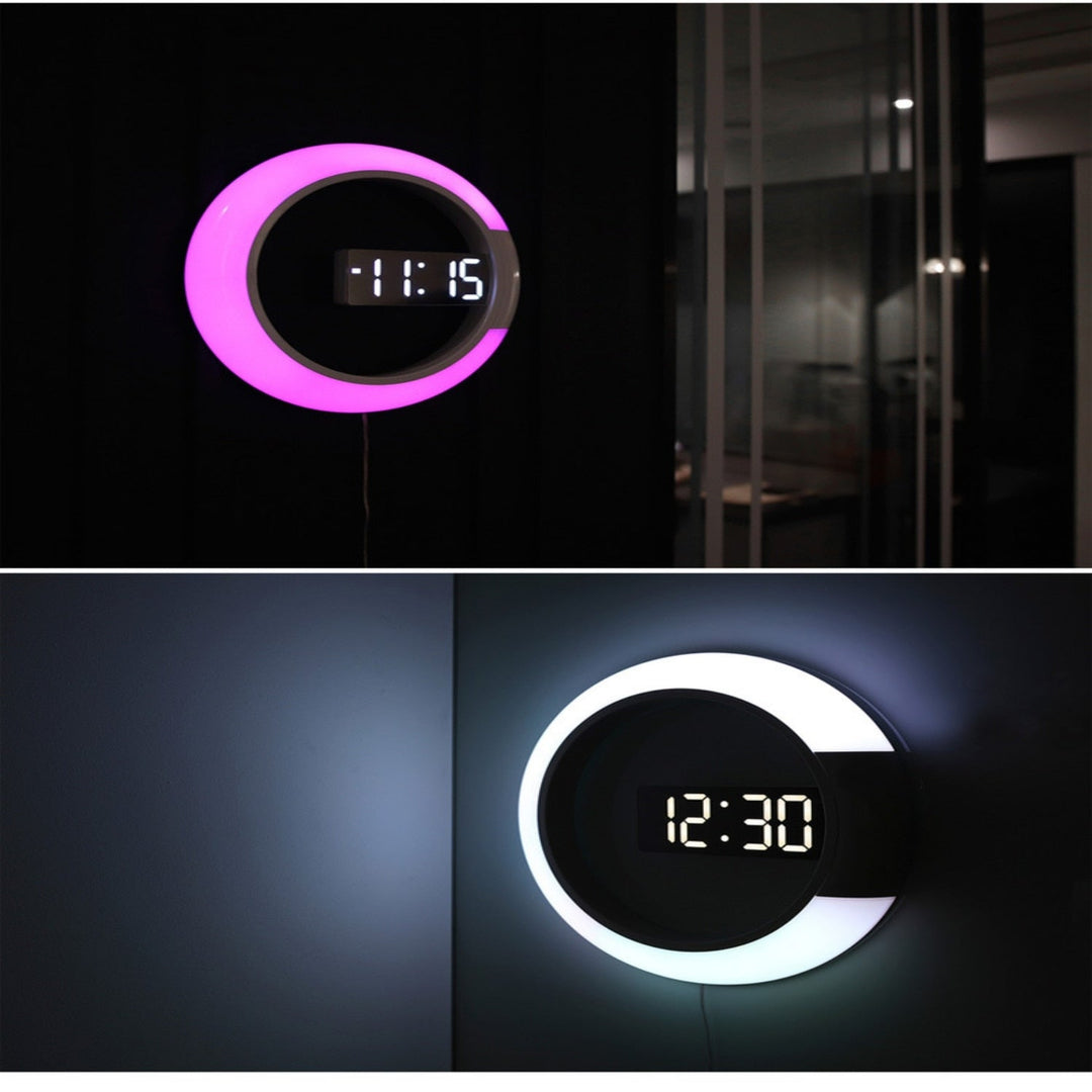 Moderne LED Veggklokke for Tidløs Stil og Funksjonalitet