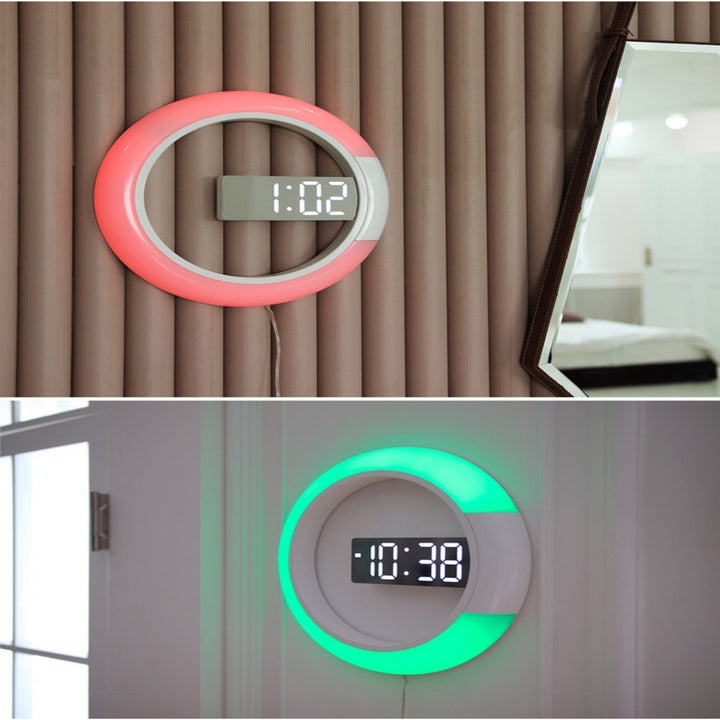 Moderne LED Veggklokke for Tidløs Stil og Funksjonalitet
