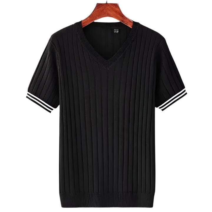 Menns Slim Fit V-hals T-skjorte – Moderne Stil