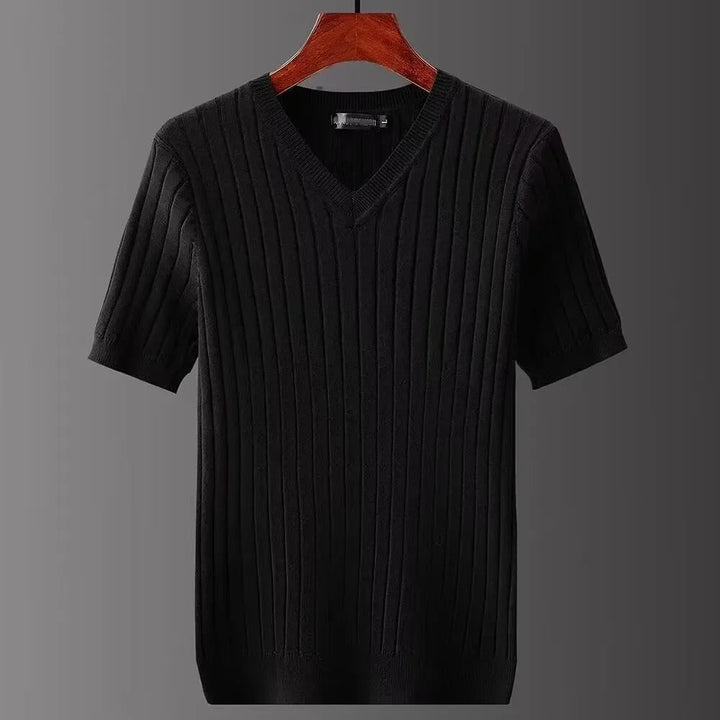 Menns Slim Fit V-hals T-skjorte – Moderne Stil