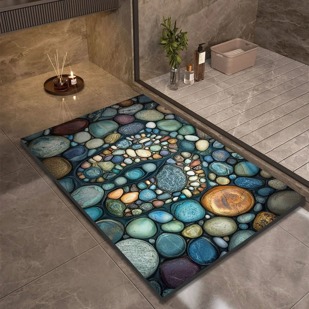 Sklisikker og Hurtigtørkende Badematte – Moderne Design