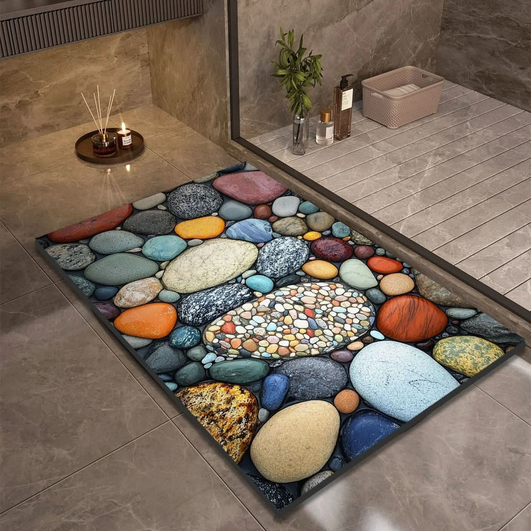Sklisikker og Hurtigtørkende Badematte – Moderne Design