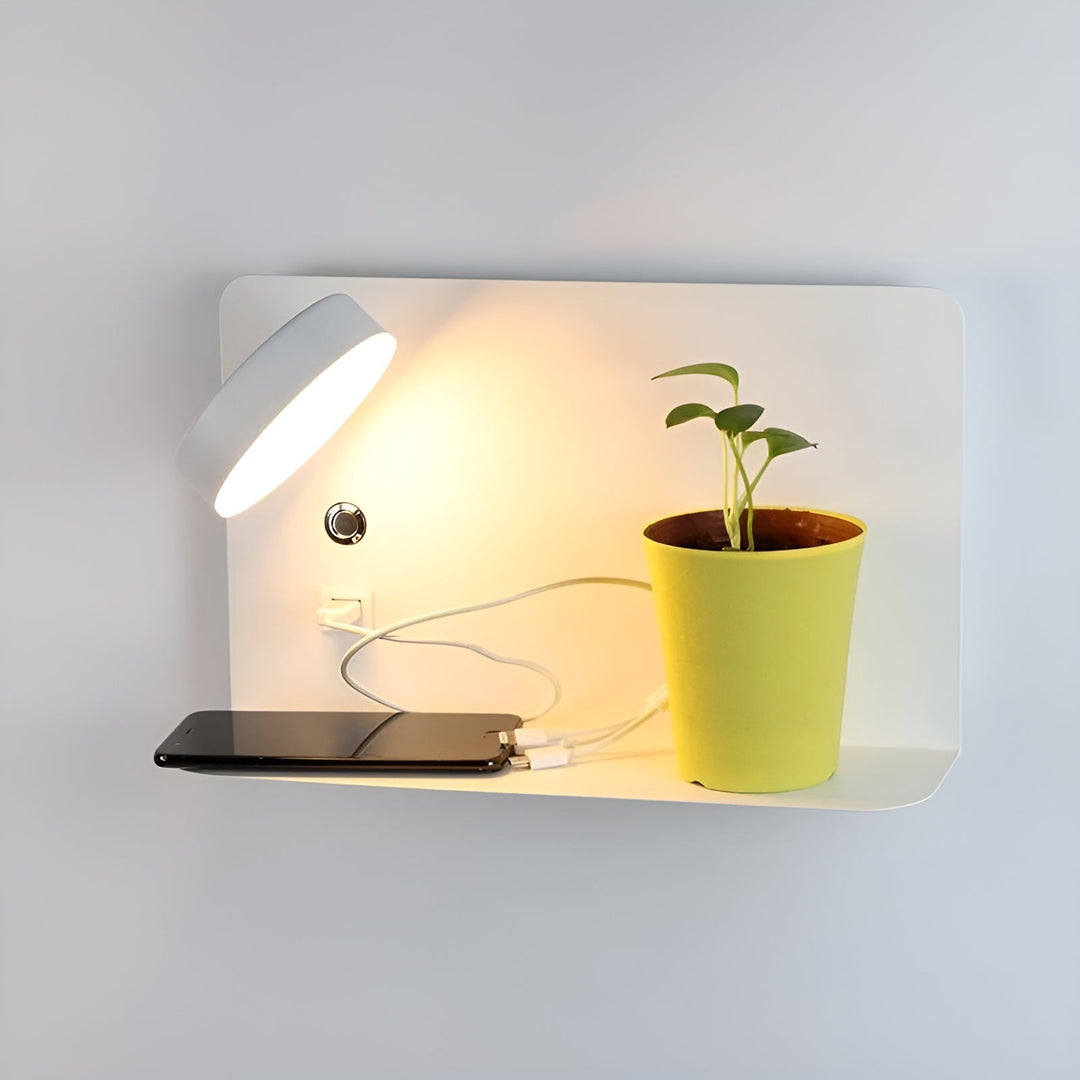 Moderne Vegglampe med USB-lader og Bryter for Hjemmet