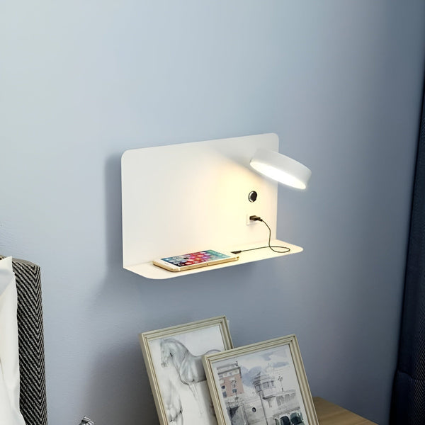 Moderne Vegglampe med USB-lader og Bryter for Hjemmet
